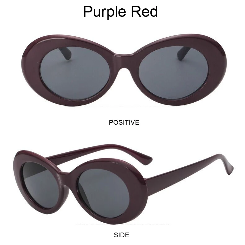 Kurt Cobain Round Sun Glasses Fashion Retro Oval Style Sunglasses Woman Ladies White Black Vintage Oculos De Sol Feminino