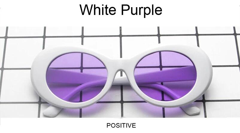Kurt Cobain Round Sun Glasses Fashion Retro Oval Style Sunglasses Woman Ladies White Black Vintage Oculos De Sol Feminino