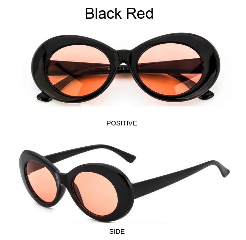 Kurt Cobain Round Sun Glasses Fashion Retro Oval Style Sunglasses Woman Ladies White Black Vintage Oculos De Sol Feminino