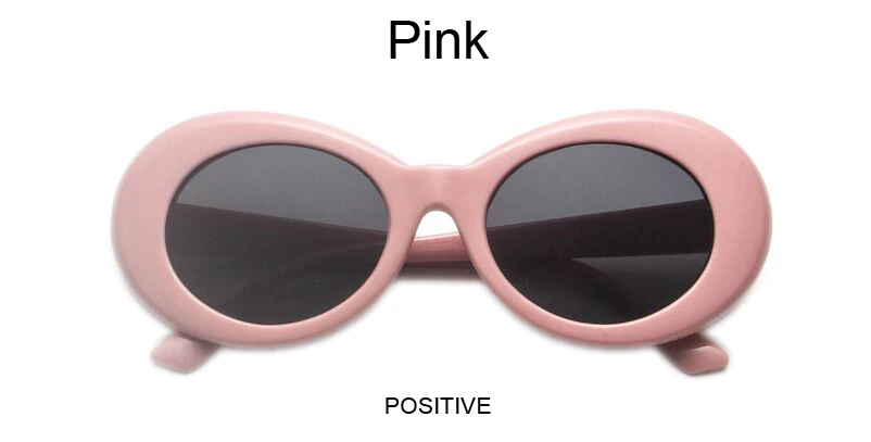 Kurt Cobain Round Sun Glasses Fashion Retro Oval Style Sunglasses Woman Ladies White Black Vintage Oculos De Sol Feminino