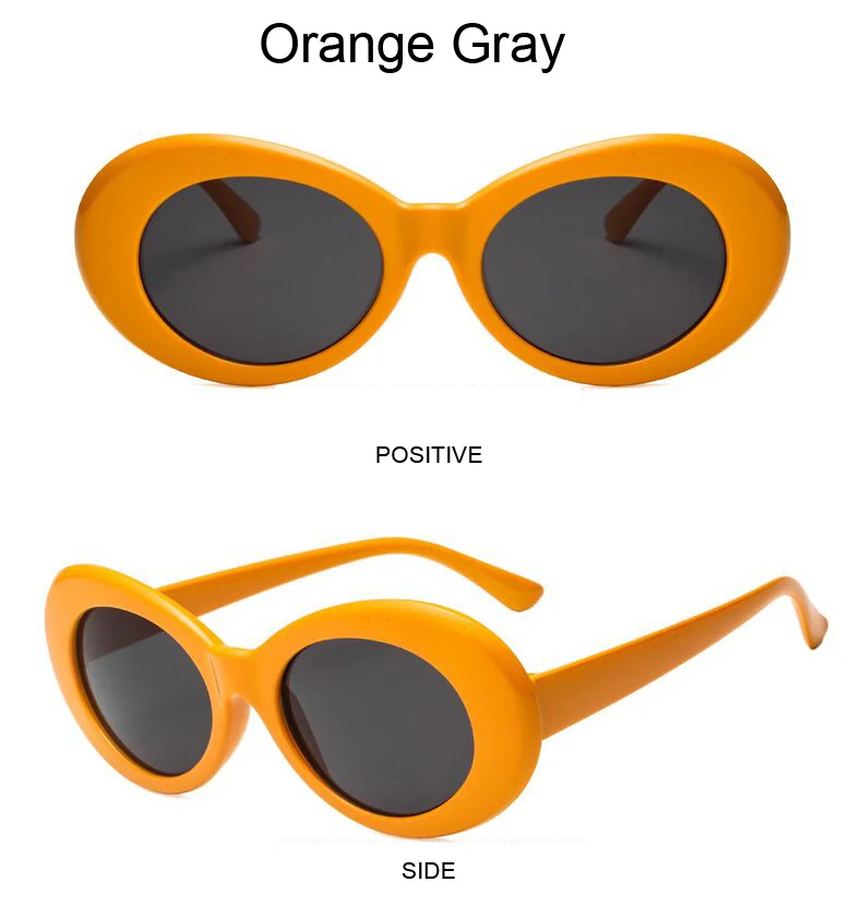 Kurt Cobain Round Sun Glasses Fashion Retro Oval Style Sunglasses Woman Ladies White Black Vintage Oculos De Sol Feminino