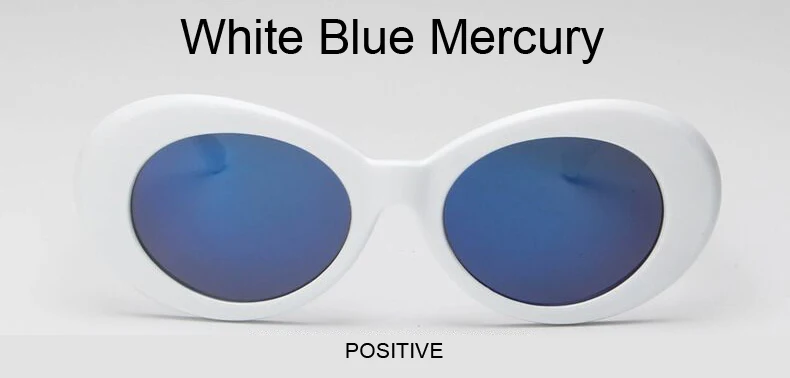 Kurt Cobain Round Sun Glasses Fashion Retro Oval Style Sunglasses Woman Ladies White Black Vintage Oculos De Sol Feminino