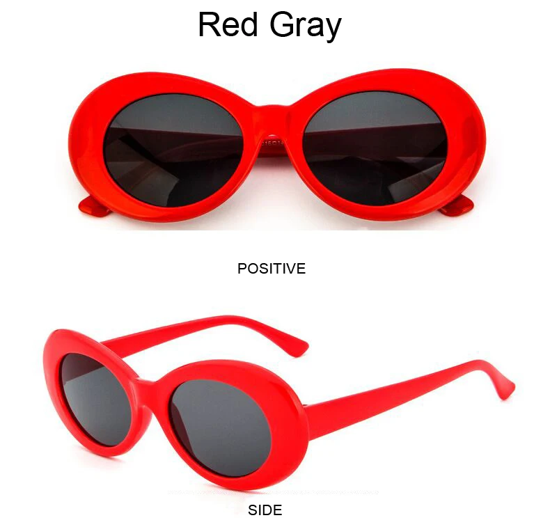 Kurt Cobain Round Sun Glasses Fashion Retro Oval Style Sunglasses Woman Ladies White Black Vintage Oculos De Sol Feminino