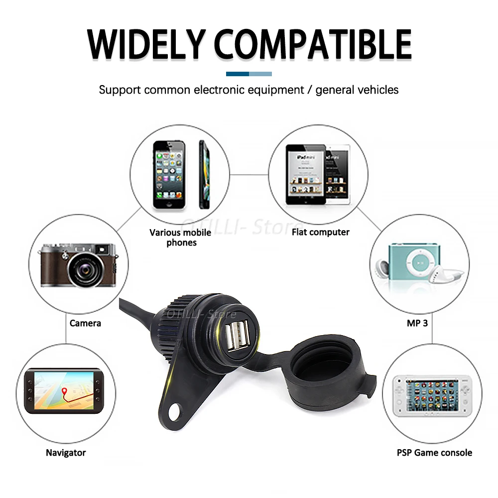Motorcycle Accessories Dual USB Charger Plug Socket Adapter For YAMAHA MT09 2017 - 2023 MT-09 SP XSR900 Tracer 900 MT07 XSR700