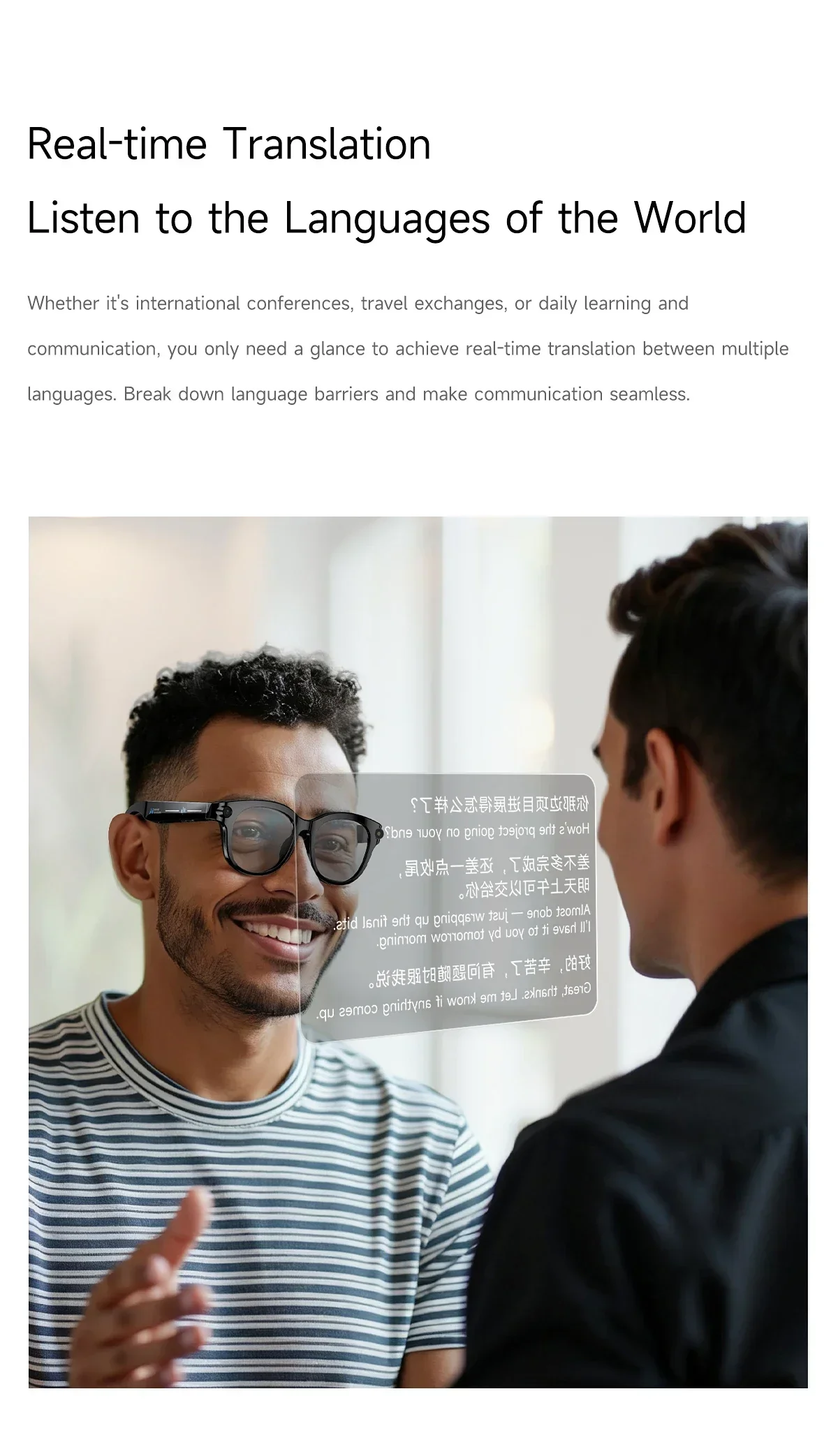 Lenovo AI Smart Glasses HD Camera LED Light Translation Dialogue 290mAh Battery Meeting Video Record Outdoor Sports Sunglasses