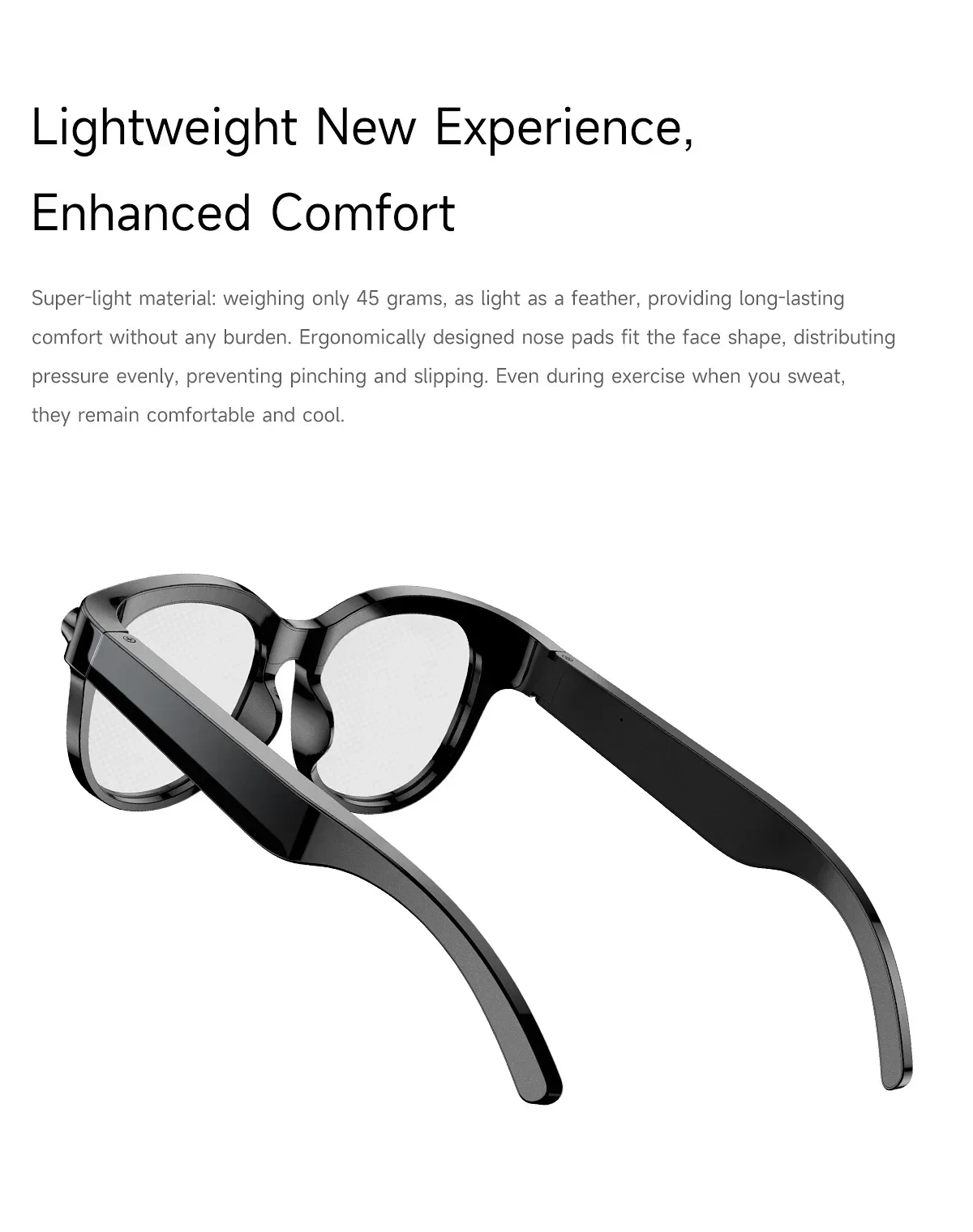 Lenovo AI Smart Glasses HD Camera LED Light Translation Dialogue 290mAh Battery Meeting Video Record Outdoor Sports Sunglasses