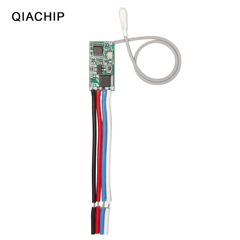 QIACHIP 433MHz Wireless RF Remote Control DC3.6V-24V Mirco Switch Receiver Module DIY With Long Range Transmitter Light On/Off