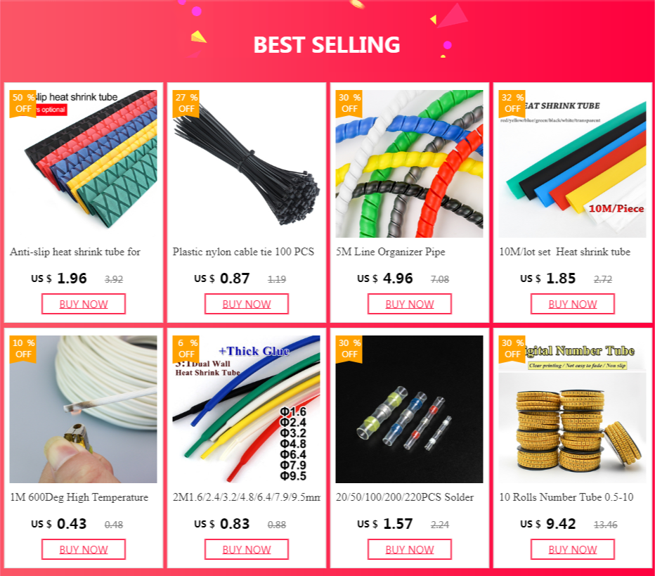 1M/piece 3:1 Heat Shrink Tube with Glue Dual Wall Tubing Diameter 1.6/2.4/3.2/4.8/6.4/7.9/9.5/12.7mm Adhesive Lined Sleeve Wrap