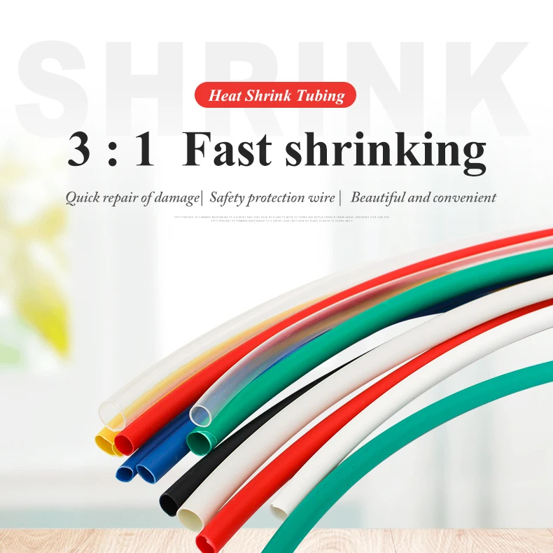 1M/piece 3:1 Heat Shrink Tube with Glue Dual Wall Tubing Diameter 1.6/2.4/3.2/4.8/6.4/7.9/9.5/12.7mm Adhesive Lined Sleeve Wrap