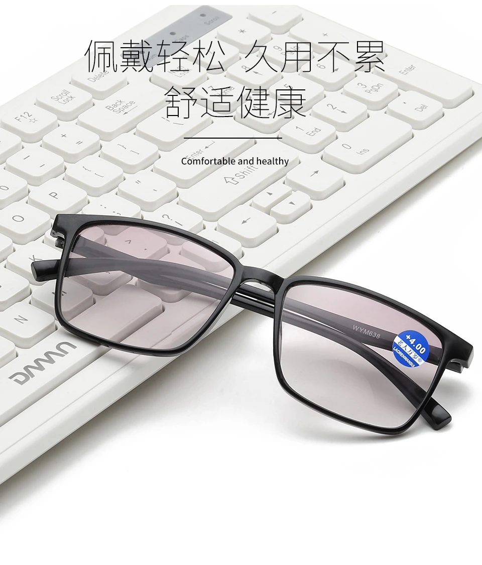 Intelligent Multifocal Progressive Reading Glasses for Men Women Near and Dual-Use Automatic Adjustment Eyewear +100 +150 +200