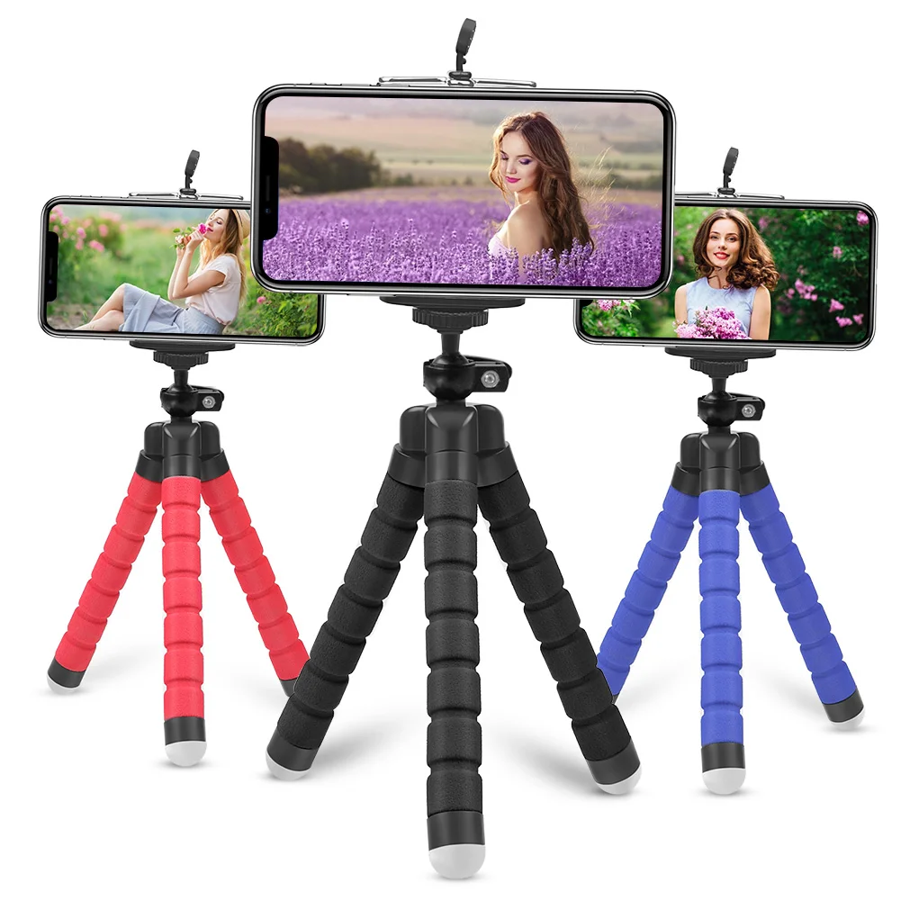 Mini Flexible Sponge Octopus Tripod for IPhone Samsung Xiaomi Huawei Mobile Phone Smartphone for Gopro 9 8 7 Camera Phone