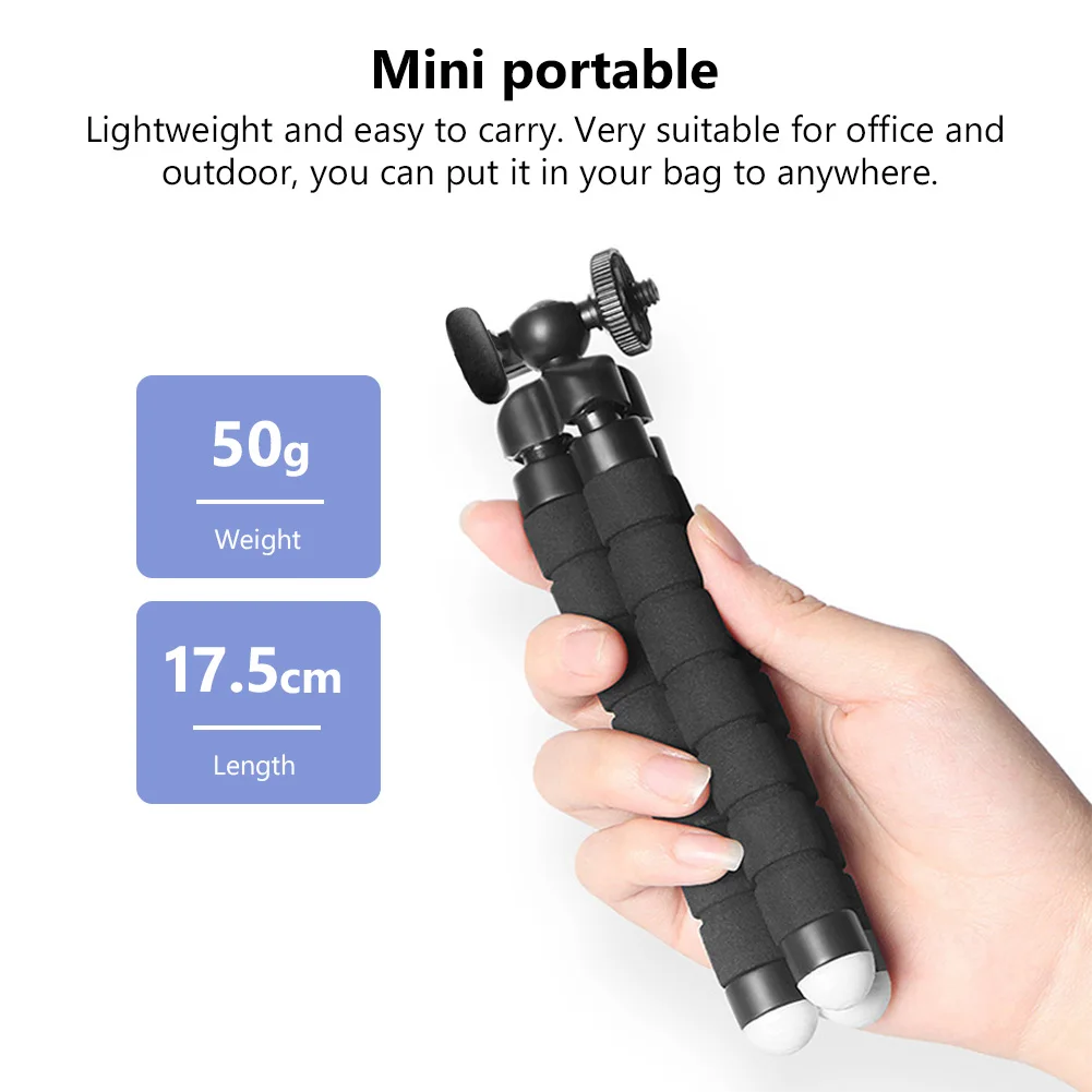 Mini Flexible Sponge Octopus Tripod for IPhone Samsung Xiaomi Huawei Mobile Phone Smartphone for Gopro 9 8 7 Camera Phone