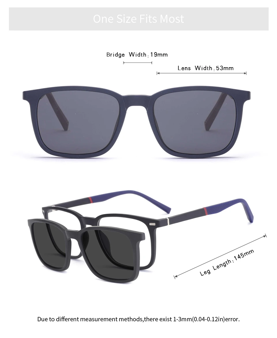 Ceofy Men Eyeglasses 2 In 1 Foldable Cap on Magnetic Optical Myopia Popular Sunglasses Prescription Glasses Frame C8016