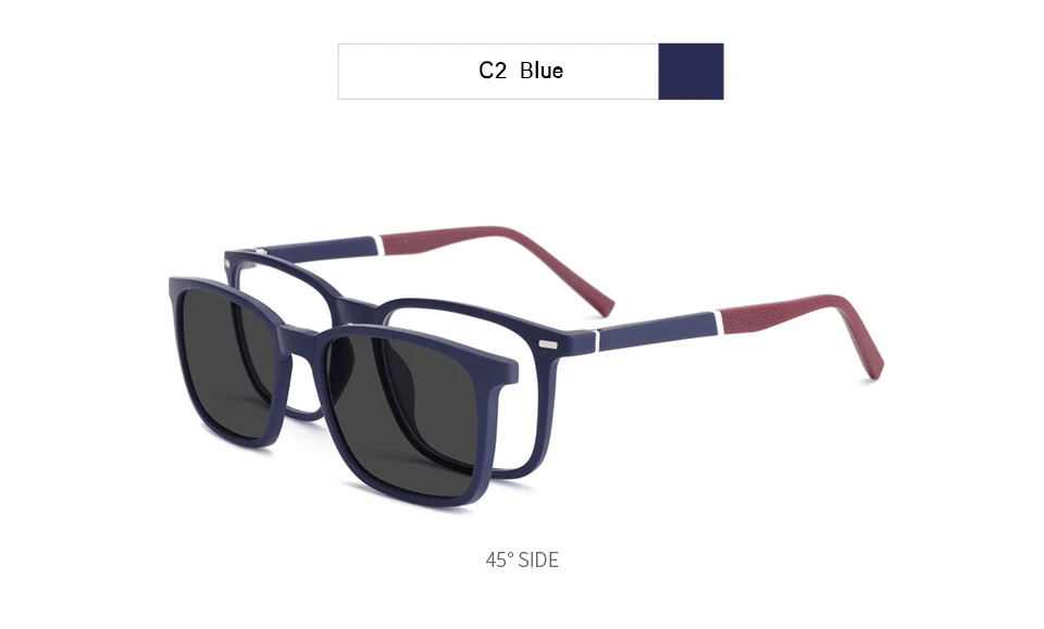 Ceofy Men Eyeglasses 2 In 1 Foldable Cap on Magnetic Optical Myopia Popular Sunglasses Prescription Glasses Frame C8016