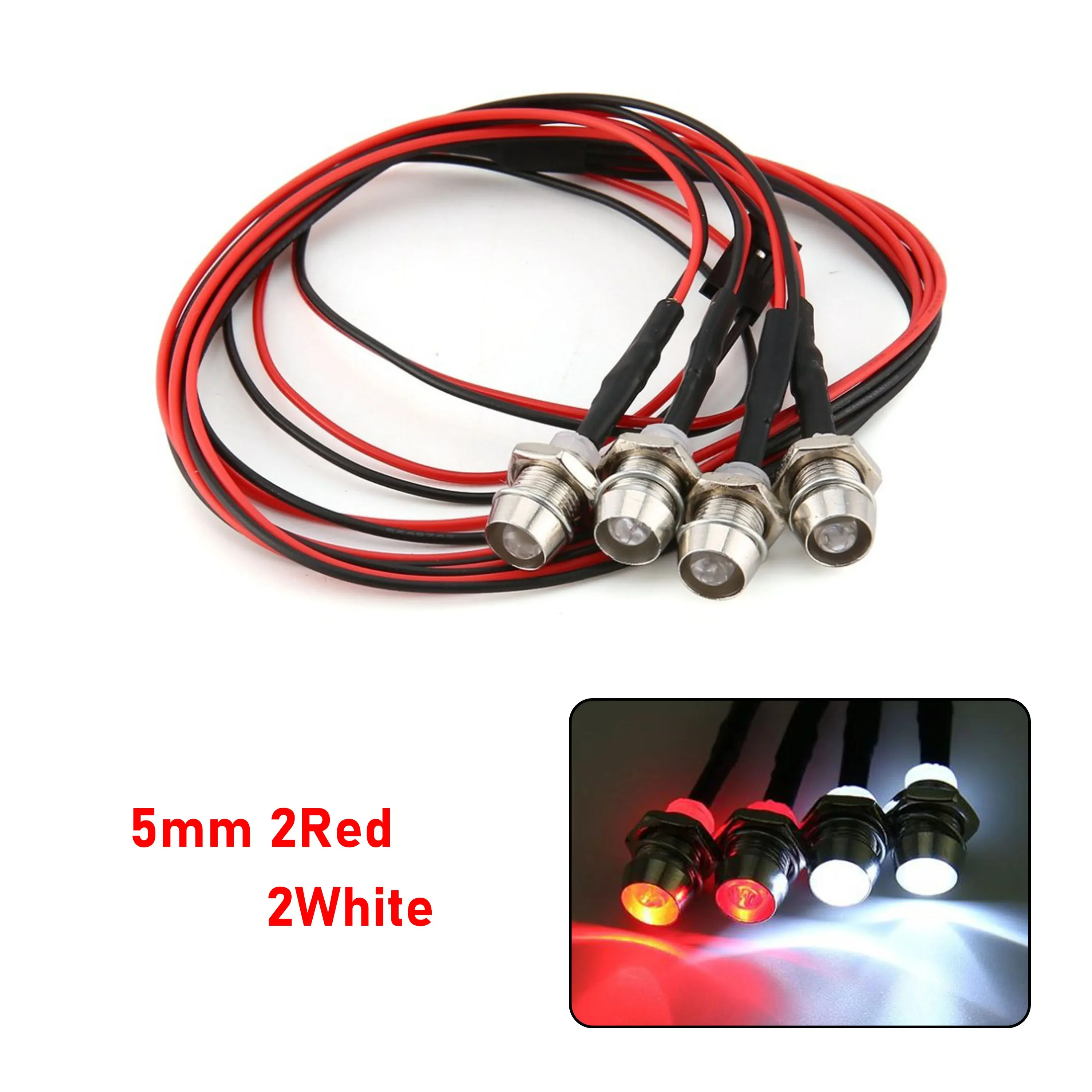 RC LED Light Kit Headlamps for 1/10 1/8 1/12 RC Car Truck Crawler Drift Car Headlight Taillight TRAXXAS HSP HPI MN99 MN90