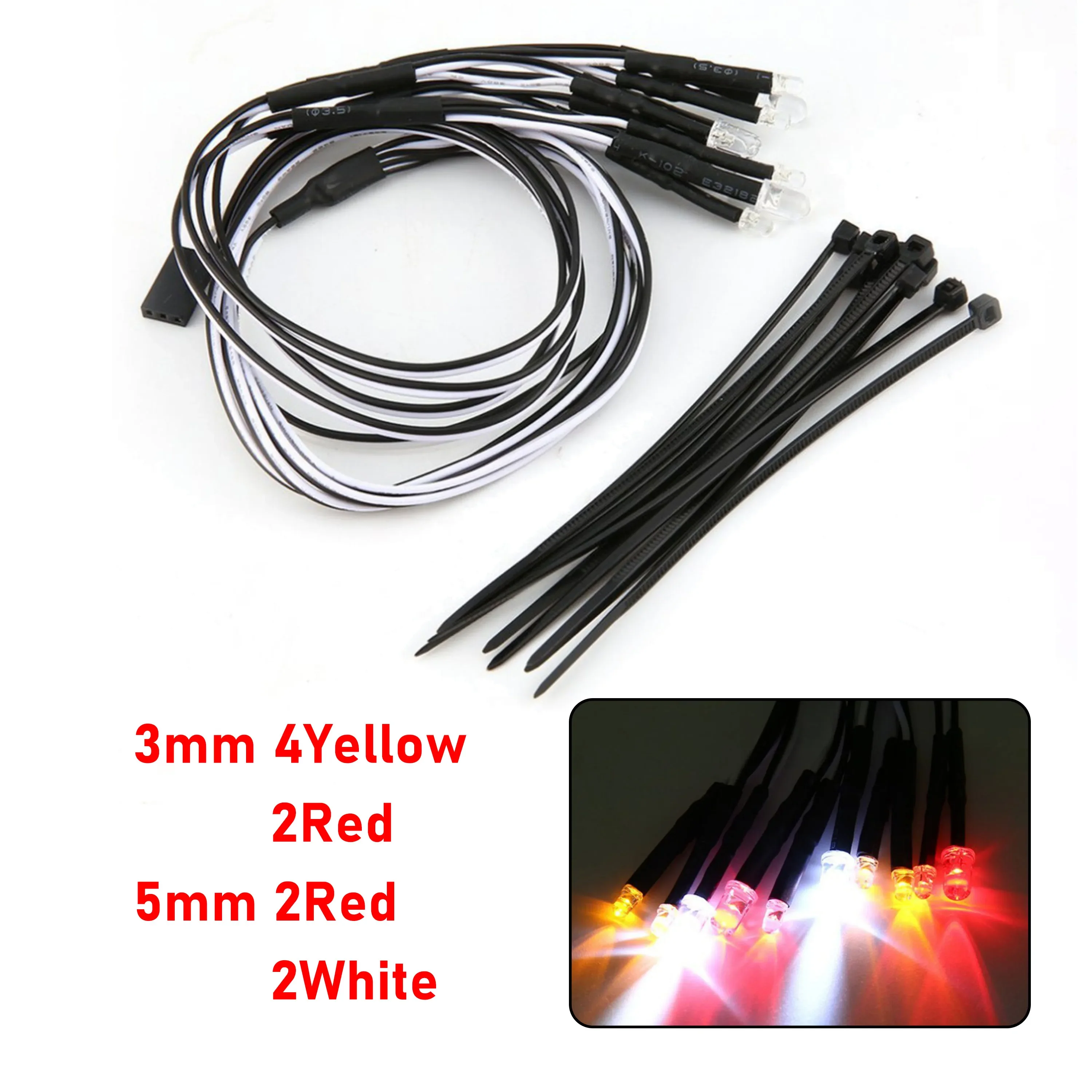 RC LED Light Kit Headlamps for 1/10 1/8 1/12 RC Car Truck Crawler Drift Car Headlight Taillight TRAXXAS HSP HPI MN99 MN90