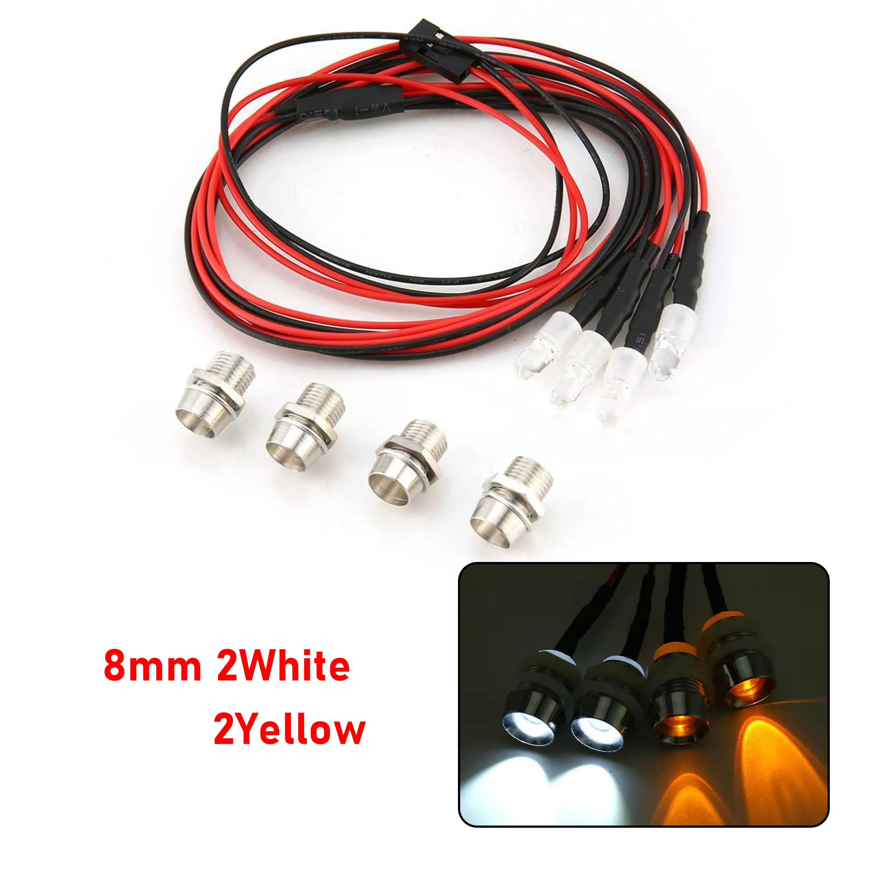RC LED Light Kit Headlamps for 1/10 1/8 1/12 RC Car Truck Crawler Drift Car Headlight Taillight TRAXXAS HSP HPI MN99 MN90