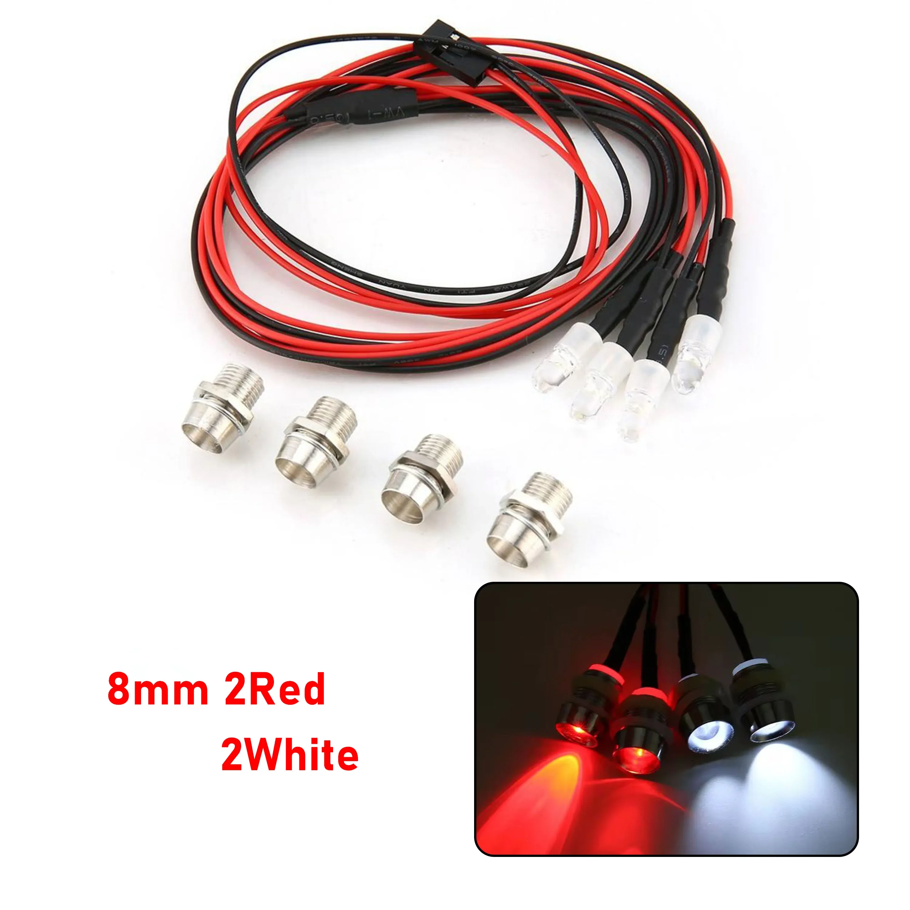RC LED Light Kit Headlamps for 1/10 1/8 1/12 RC Car Truck Crawler Drift Car Headlight Taillight TRAXXAS HSP HPI MN99 MN90