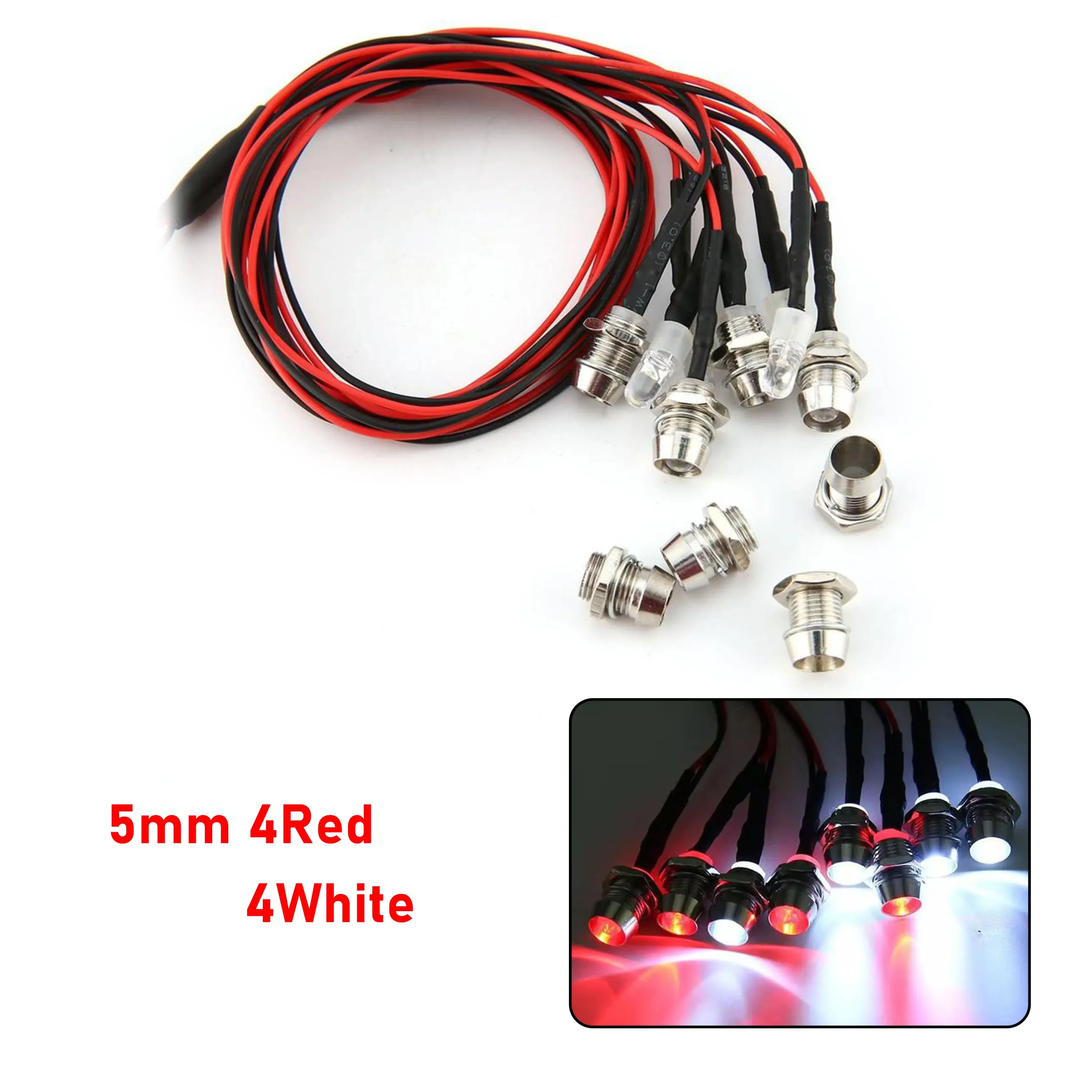 RC LED Light Kit Headlamps for 1/10 1/8 1/12 RC Car Truck Crawler Drift Car Headlight Taillight TRAXXAS HSP HPI MN99 MN90