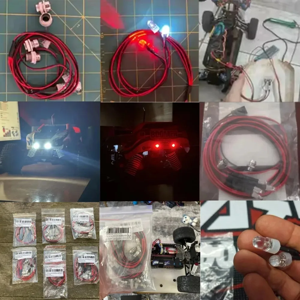 RC LED Light Kit Headlamps for 1/10 1/8 1/12 RC Car Truck Crawler Drift Car Headlight Taillight TRAXXAS HSP HPI MN99 MN90