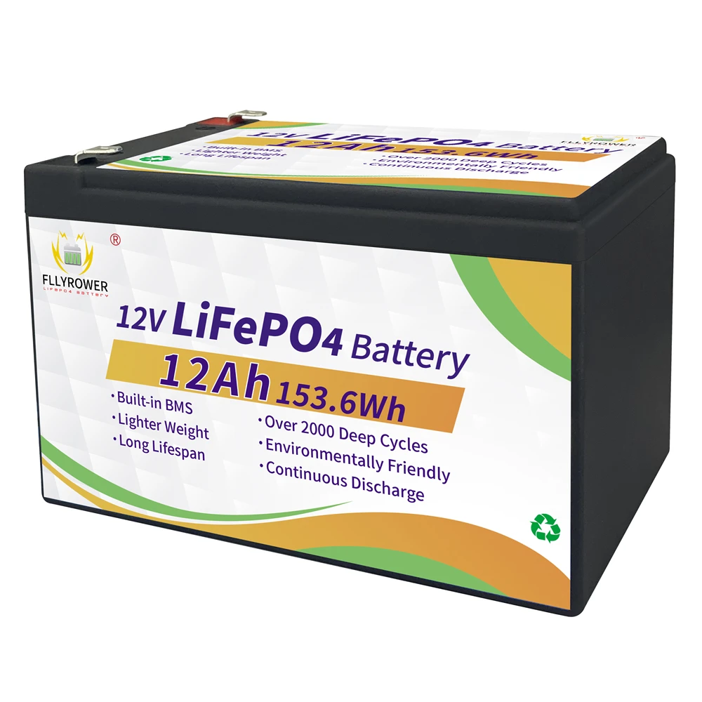 EU Stock 12V 6/10/12/20/30/40/50Ah LiFePO4 With BMS Lithium Iron Phosphate Energy Storage Battery Rechargeable For Kid Scooters
