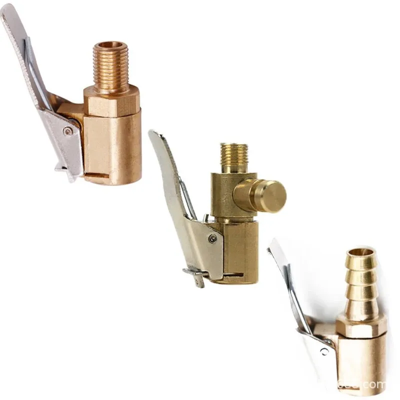 Car Tire Air Chuck Inflator Pump Valve Connector Clip-on Adapter Car Brass 8mm Tyre Wheel Valve For Inflatable Pump