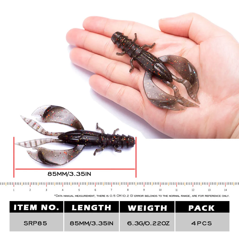 4/8pcs 80mm/6.5g Soft Silicon Shrimp Shaped Crankbait Fishing Lure Set Swivel Jigging Wobbler Artificial Pike Minnow Bass Tackle