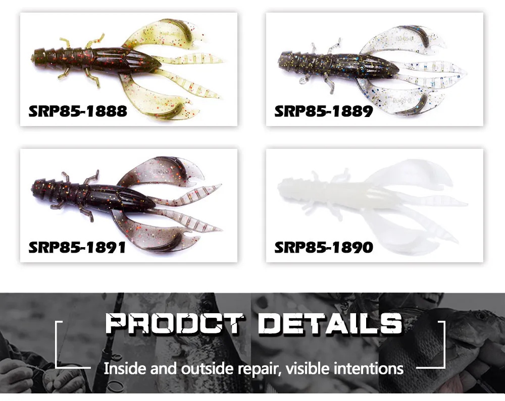 4/8pcs 80mm/6.5g Soft Silicon Shrimp Shaped Crankbait Fishing Lure Set Swivel Jigging Wobbler Artificial Pike Minnow Bass Tackle