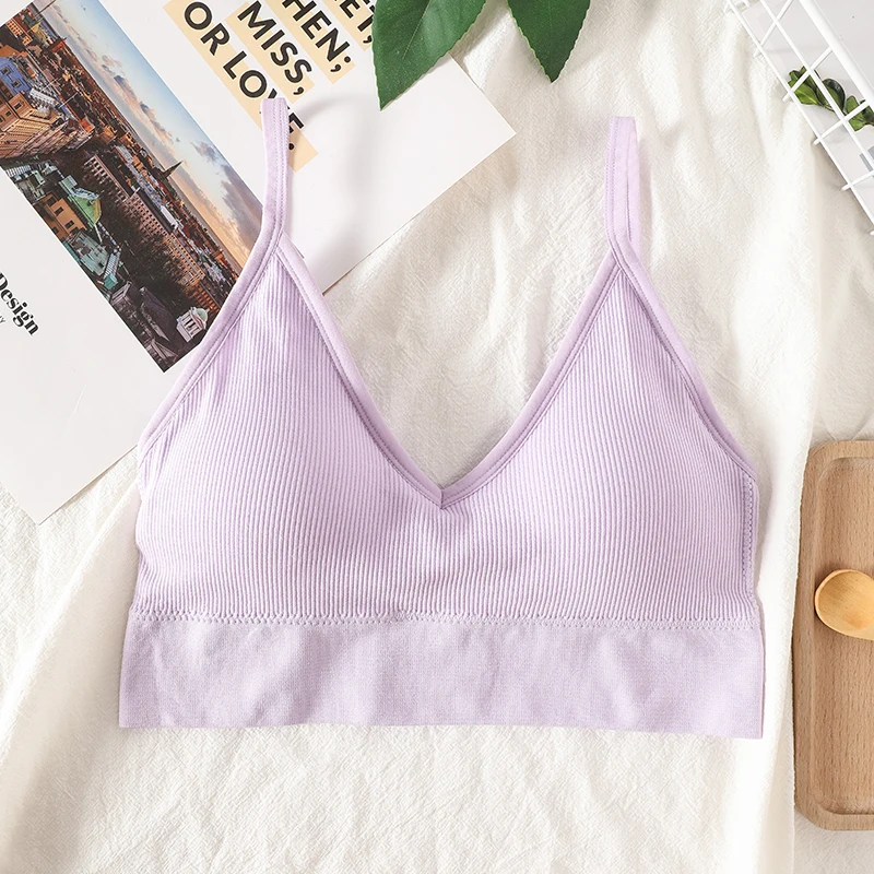 Women Sports Bra Tube Top Push-Up Bra Padded Crop Top Seamless Underwear Female Streetwear Tank Tops Removable Pads Camisole