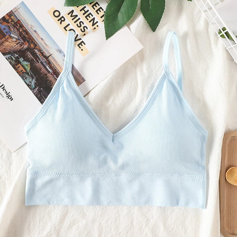 Women Sports Bra Tube Top Push-Up Bra Padded Crop Top Seamless Underwear Female Streetwear Tank Tops Removable Pads Camisole