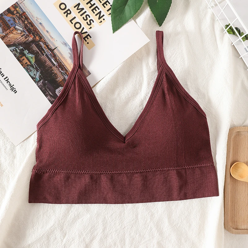 Women Sports Bra Tube Top Push-Up Bra Padded Crop Top Seamless Underwear Female Streetwear Tank Tops Removable Pads Camisole