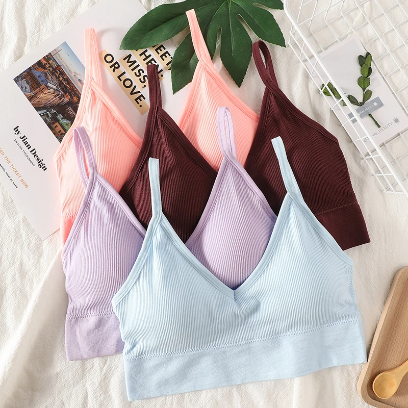 Women Sports Bra Tube Top Push-Up Bra Padded Crop Top Seamless Underwear Female Streetwear Tank Tops Removable Pads Camisole