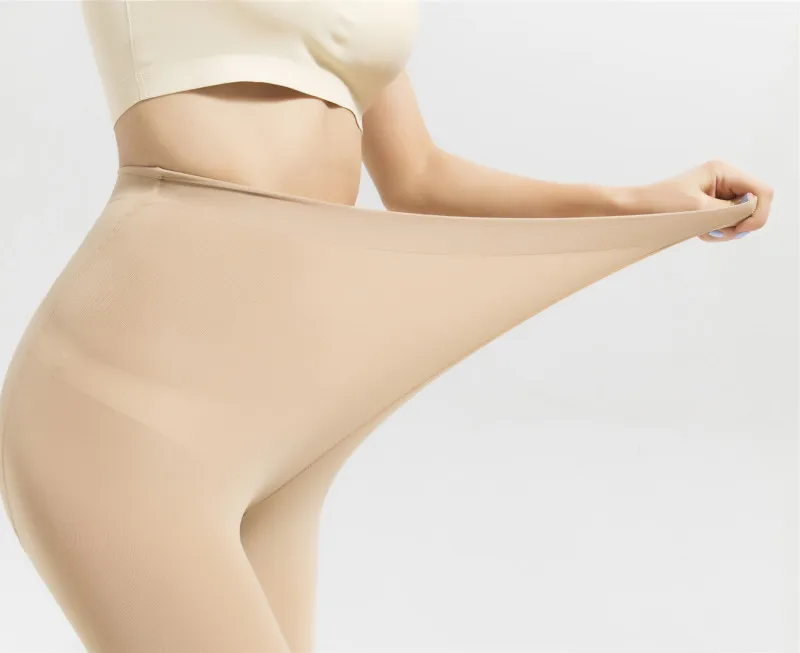 130 KG New Plus Size Sexy Women Tights Warm Winter Fleece Pantyhose 120D High Waist Female Stretchy Opaque Footed Tights