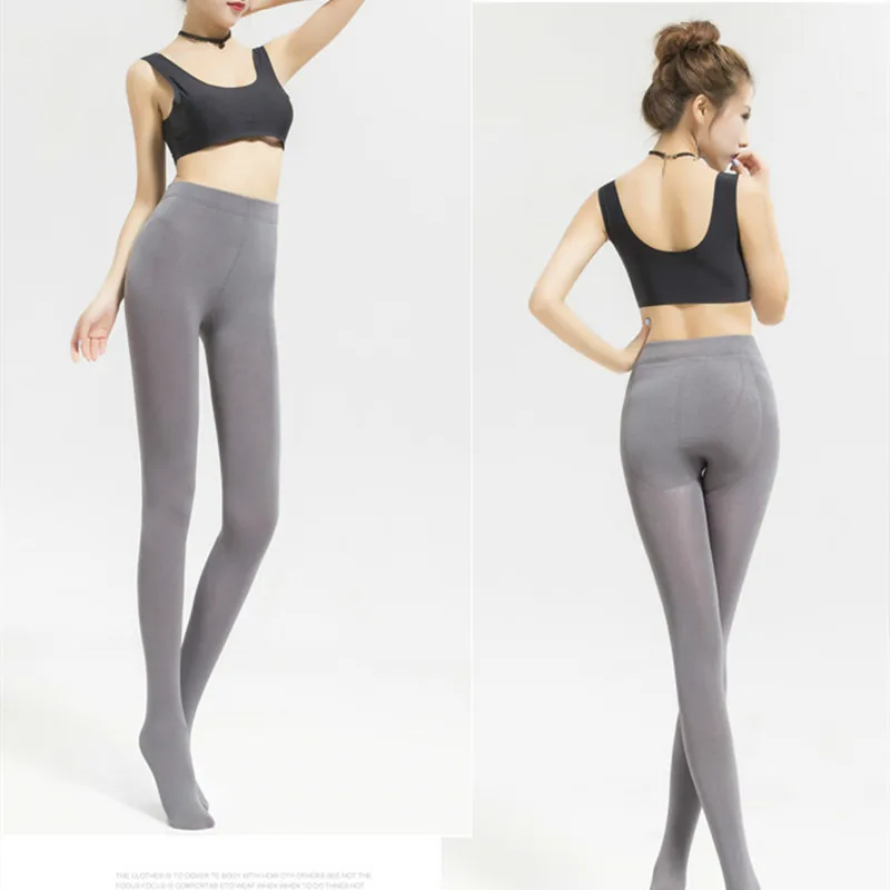 130 KG New Plus Size Sexy Women Tights Warm Winter Fleece Pantyhose 120D High Waist Female Stretchy Opaque Footed Tights