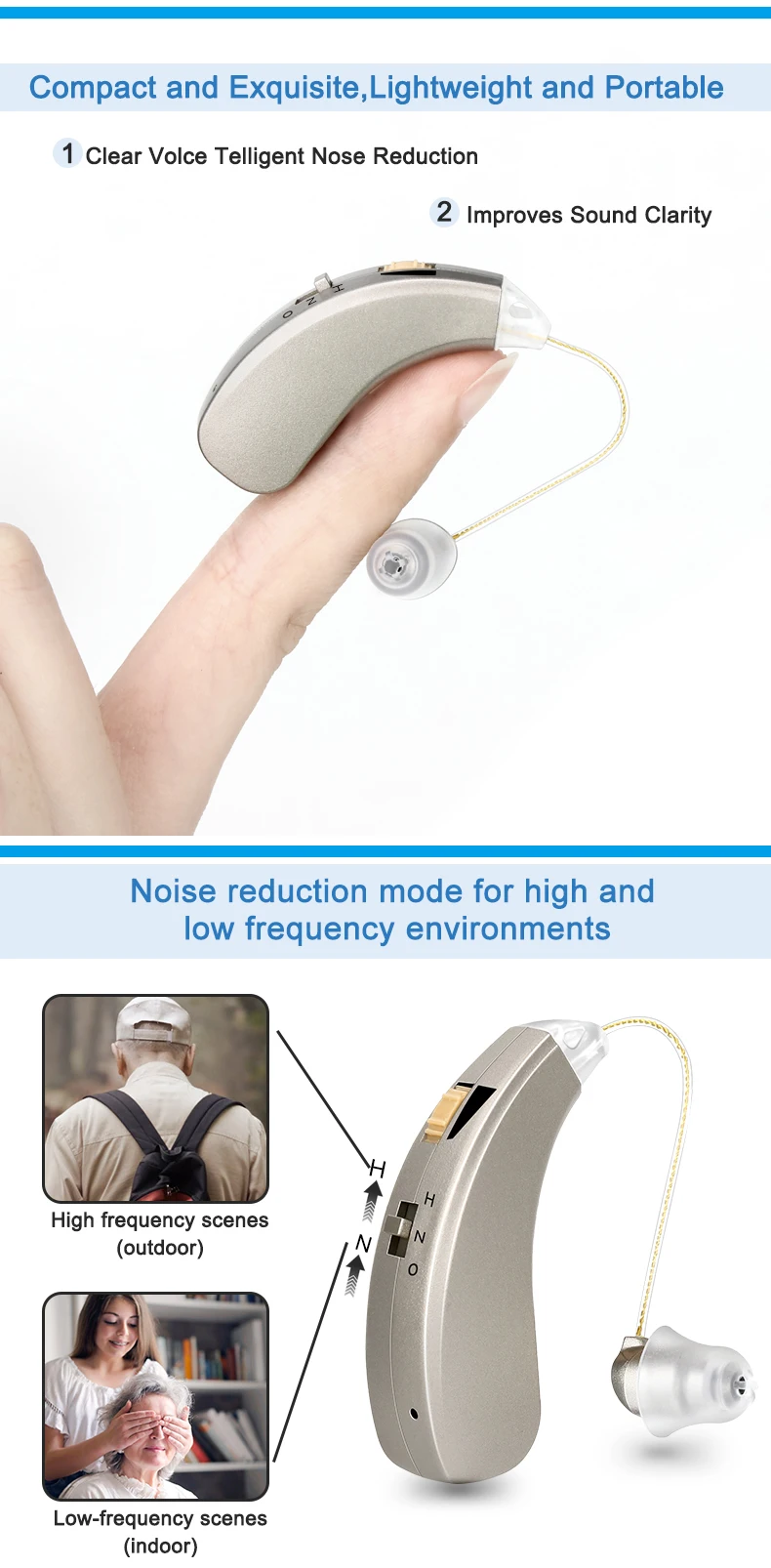 Rechargeable Hearing Aids Mini Audifonos Wireless Inner Ear for Elderly Mild to Moderate Loss Sound Amplifiers Drop Shipping