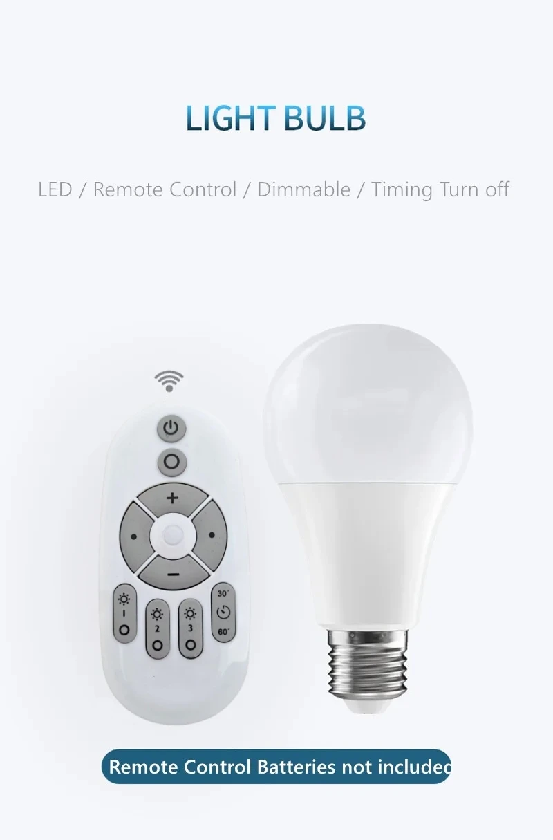 Smart LED Bulb E27 6W 9W 12W RF 2.4G Wireless Remote Control Night Light Timing Turn off Warm Cold Light Dimmable Led Lamp Bulb