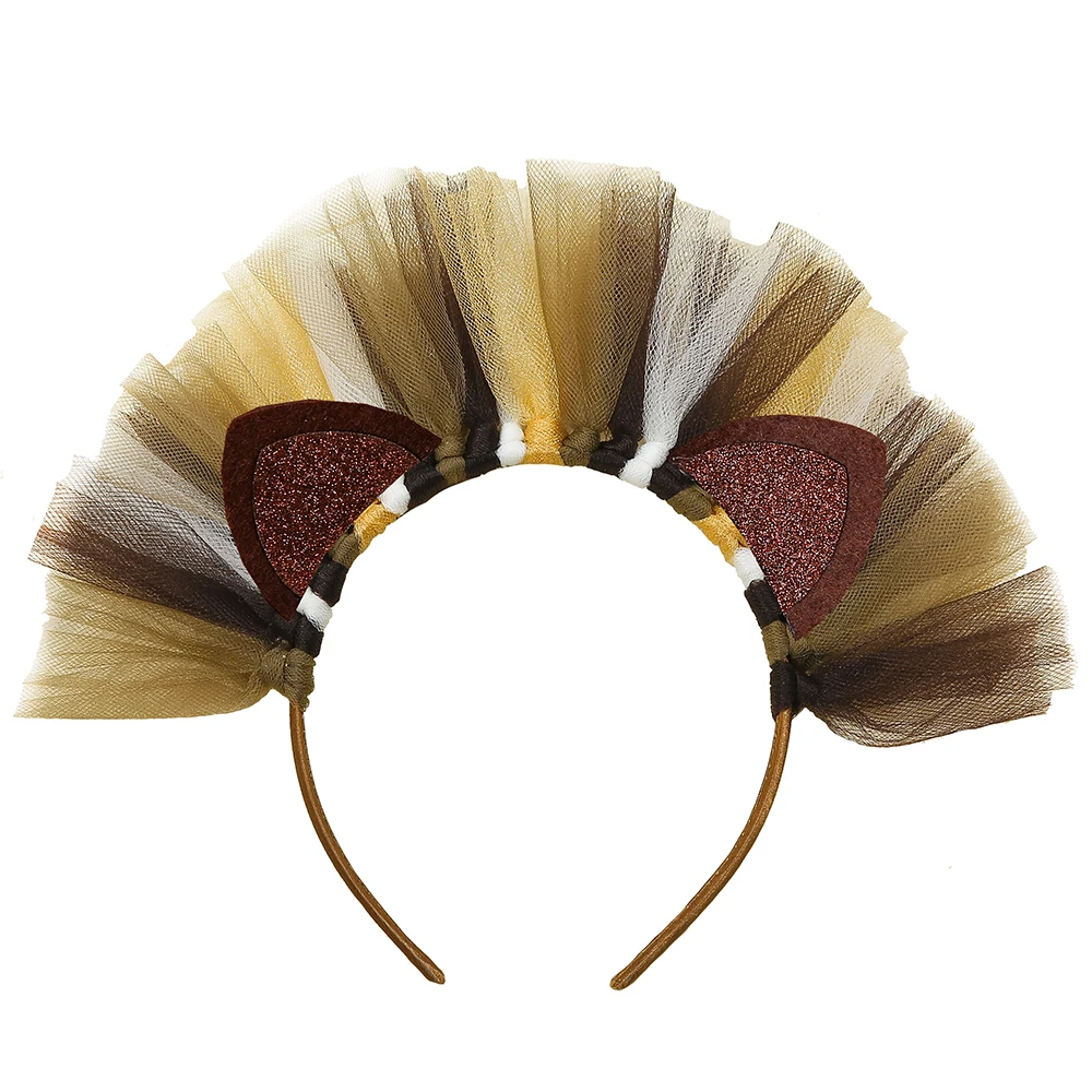Girls Lion Tutu Skirt with Headband Fluffy Baby Girl Birthday Party Tutu Outfit Halloween Lion King Costume for Kids Tulle Skirt