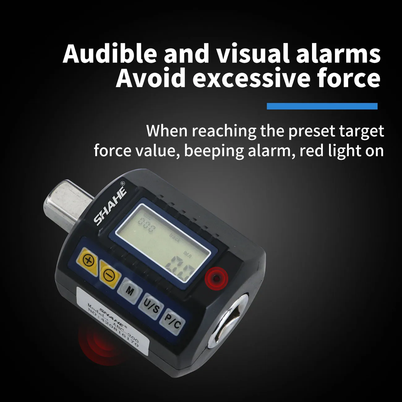 SHAHE Adjustable 1/2'' Digital Torque Gauge For Bicycle Car Repair Digital Torque Adapter Electronic Torque Meter Hand Tools