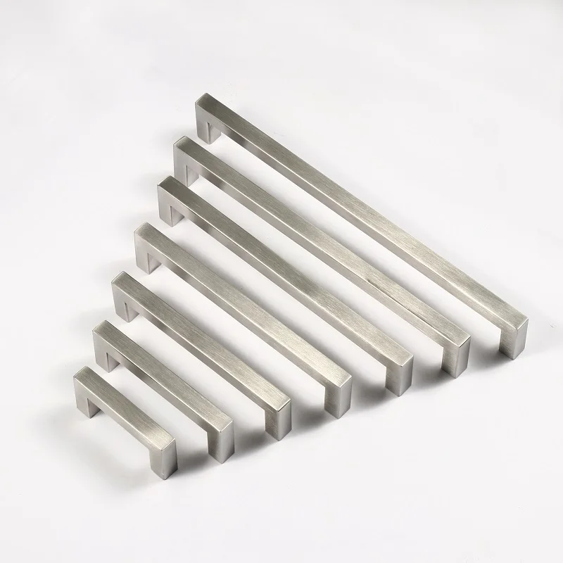 Black/golden/Silver Square Cabinet Handle Furniture Hardware Stainless Steel Kitchen Door Knobs Cupboard Wardrobe Drawer Pulls