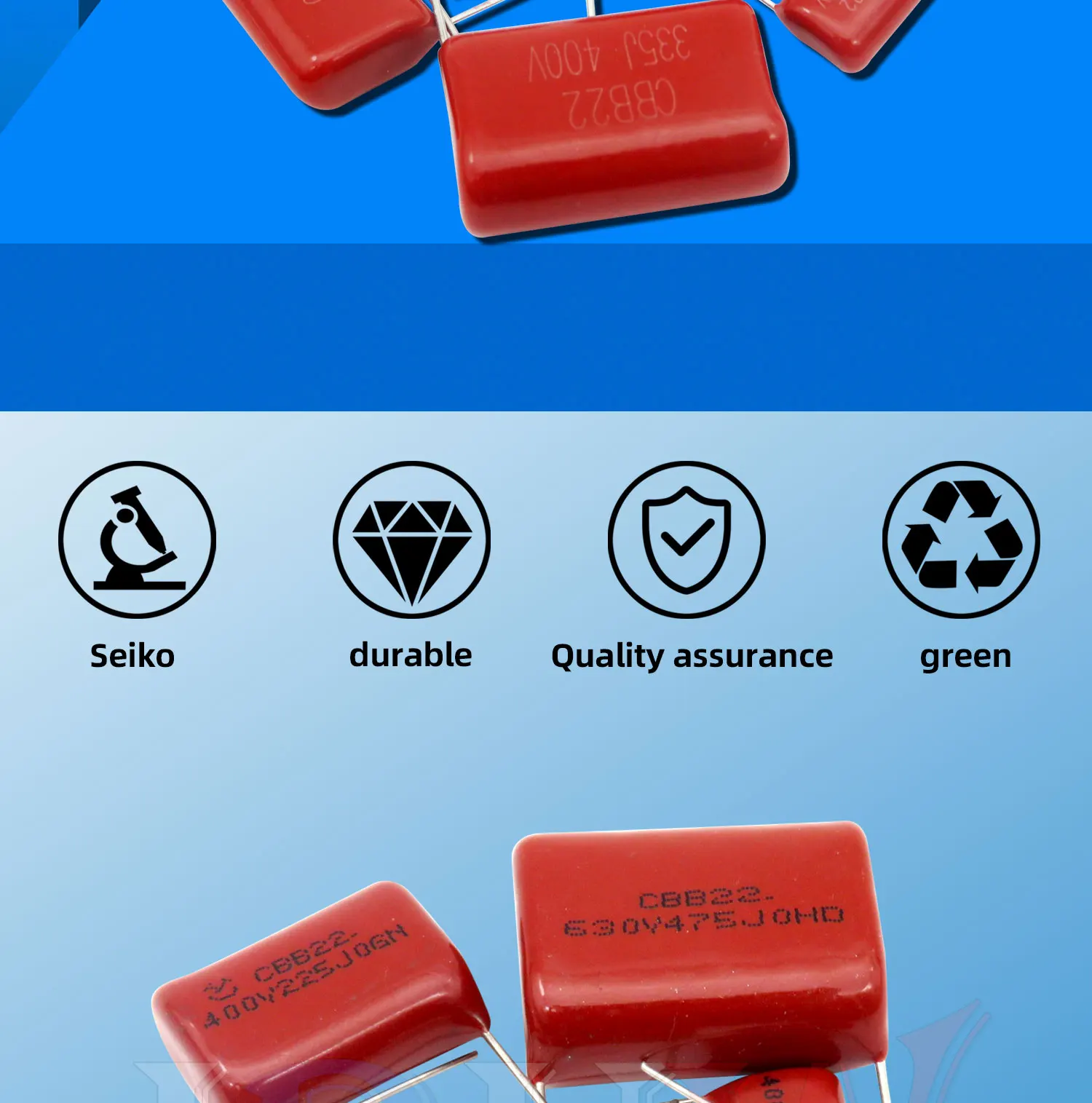 10PCS 63V 100V 250V 400V 630V CBB Polypropylene film capacitor 100PF 220PF 470PF 10NF 1UF 22NF 100NF 220NF 330NF 470NF 680NF