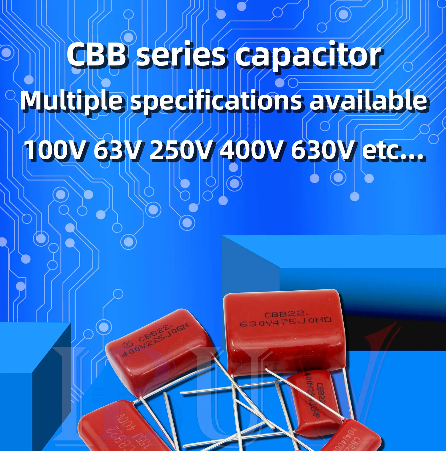 10PCS 63V 100V 250V 400V 630V CBB Polypropylene film capacitor 100PF 220PF 470PF 10NF 1UF 22NF 100NF 220NF 330NF 470NF 680NF