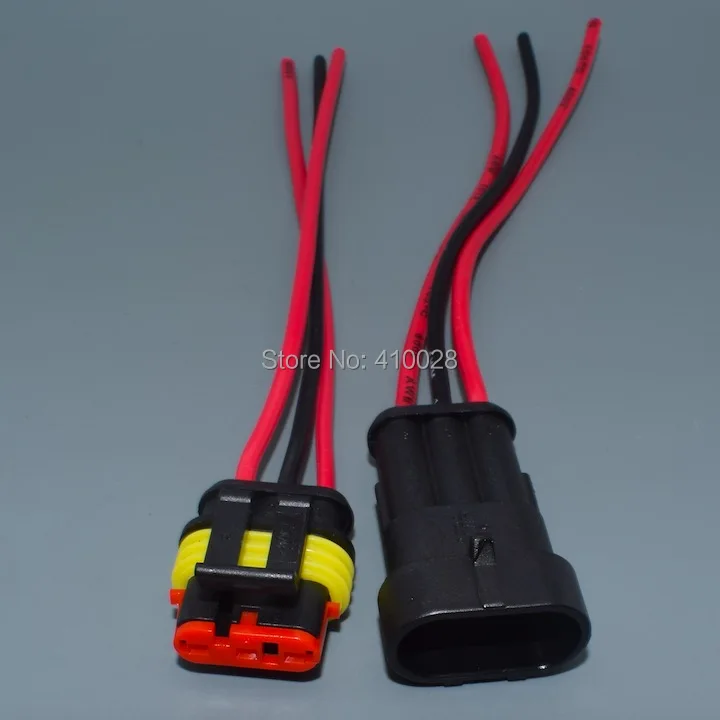 shhworldsea 1P 2P 3P 4P 5P 6P 18AGW 14CM Waterproof Electrical Auto Connector Male Female Plug with Wire Cable harness for Car