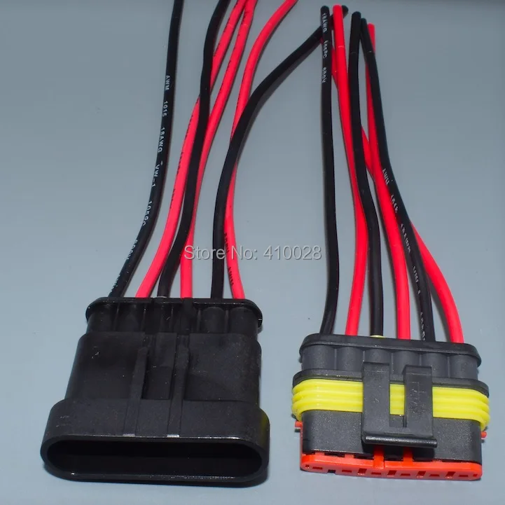 shhworldsea 1P 2P 3P 4P 5P 6P 18AGW 14CM Waterproof Electrical Auto Connector Male Female Plug with Wire Cable harness for Car