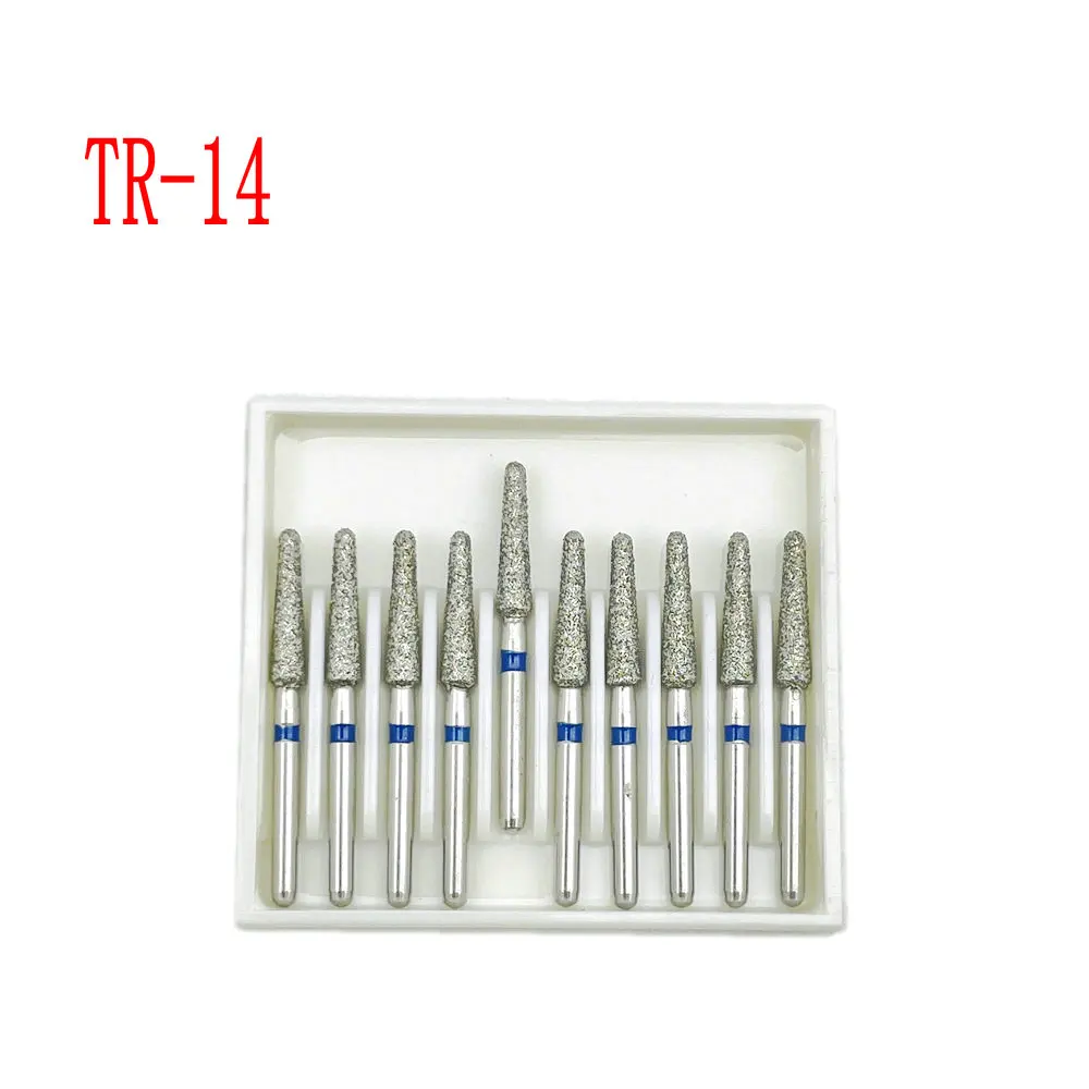 10pcs/box 1.6mm Shank Dental Diamond Burs Drill FG Diamond for High Speed Handpiece Burs Dentist Drills