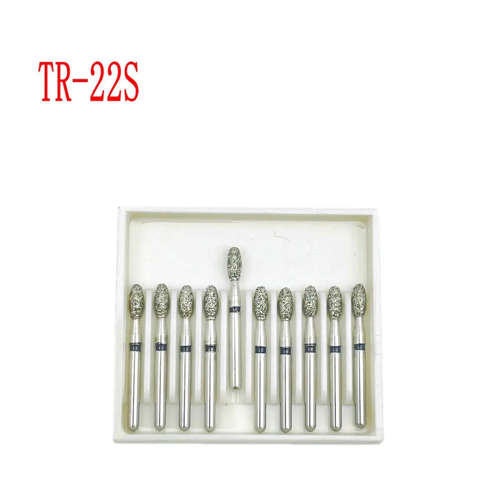 10pcs/box 1.6mm Shank Dental Diamond Burs Drill FG Diamond for High Speed Handpiece Burs Dentist Drills