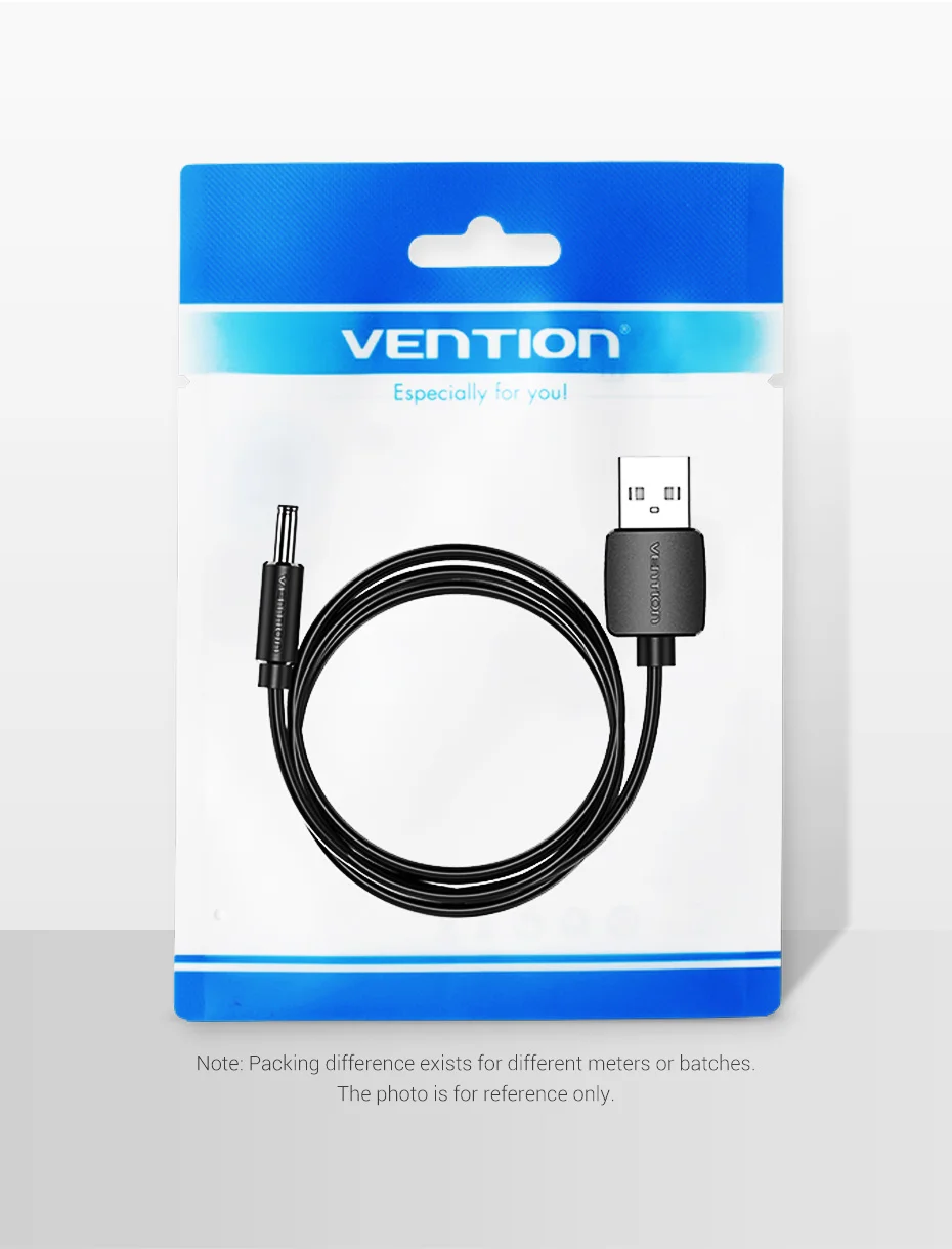 Vention USB to DC 3.5mm Power Cable USB A to 3.5 Jack Connector 5V Power Supply Adapter for Fans USB HUB DC 5.5mm Charging Cable