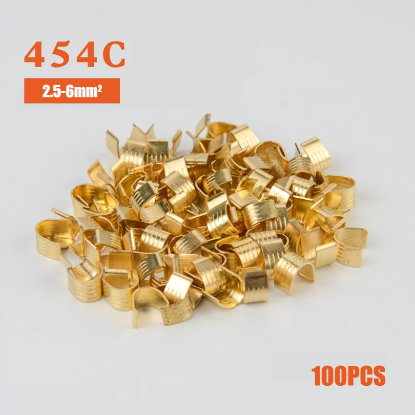100Pcs U Shape Copper Ring Terminals Non-Insulated Car And Motorcycle Cable Wire Butt Splice Crimp Connectors DJ454A/B/C 453 452