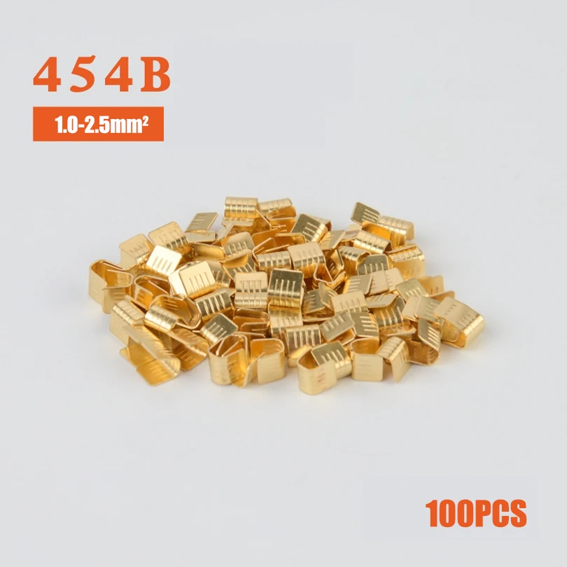 100Pcs U Shape Copper Ring Terminals Non-Insulated Car And Motorcycle Cable Wire Butt Splice Crimp Connectors DJ454A/B/C 453 452