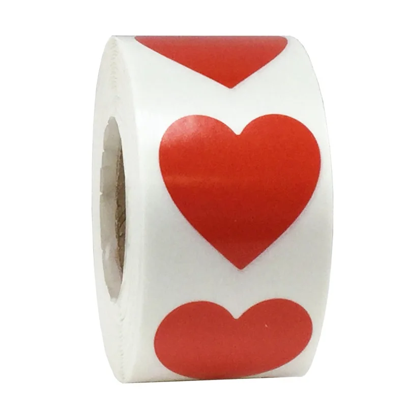 Heart shape of Red Stickers seal labels 50 Labels stickers scrapbooking for Package and wedding decoration stationery sticker