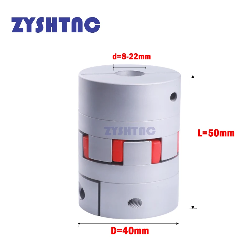 Free Shipping 1Pcs 8/9/10/12/12.7/14/15/16/17/18/19/20/22mm D40 L50 Motor Flexible Plum Coupling Shaft Coupler D40L50
